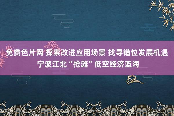 免费色片网 探索改进应用场景 找寻错位发展机遇 宁波江北“抢滩”低空经济蓝海